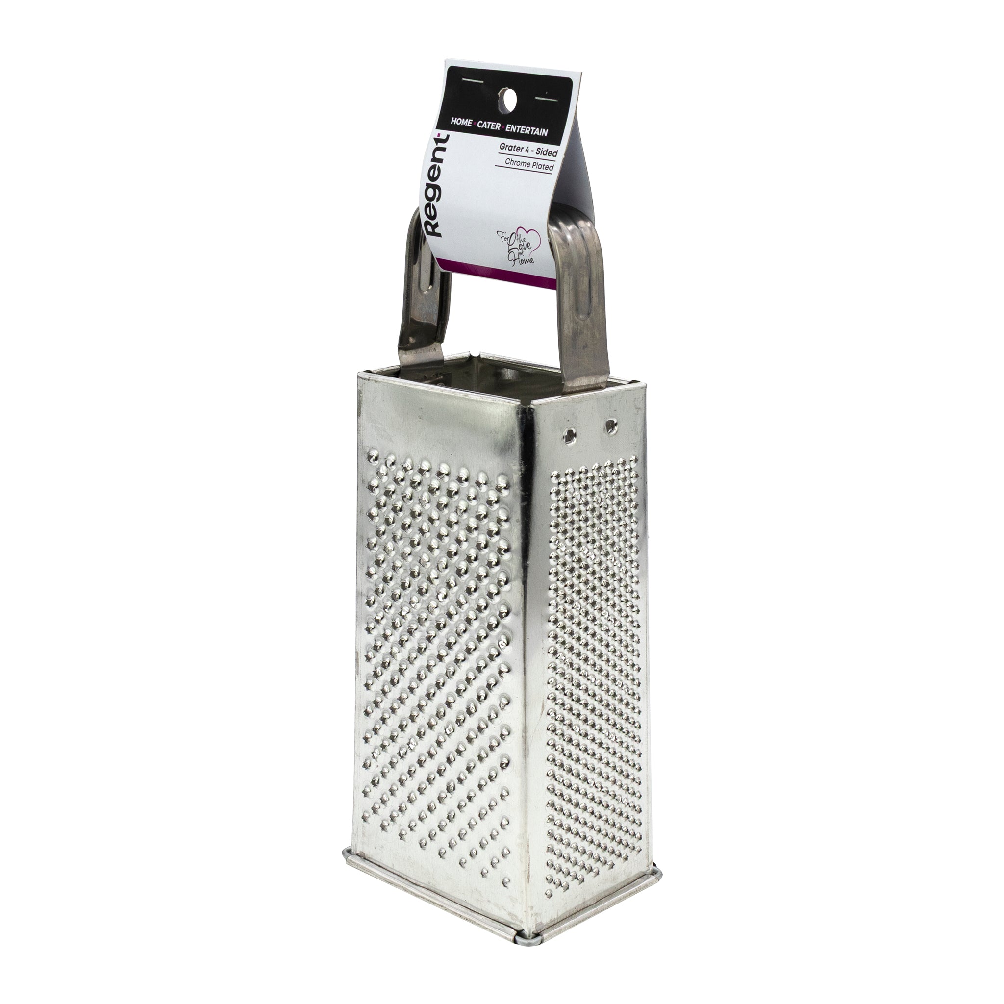 REGENT KITCHEN GRATER 4-SIDED CHROME PLATED, 210MM