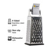 REGENT KITCHEN 4-SIDED GRATER STAINLESS STEEL WITH PP NON SLIP BASE, 240MM