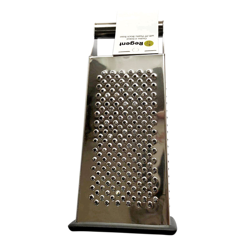 REGENT KITCHEN 4-SIDED GRATER STAINLESS STEEL WITH PP NON SLIP BASE, 240MM
