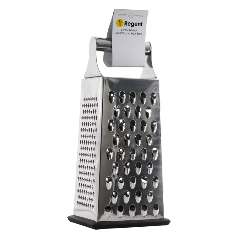 REGENT KITCHEN 4-SIDED GRATER STAINLESS STEEL WITH PP NON SLIP BASE, 240MM