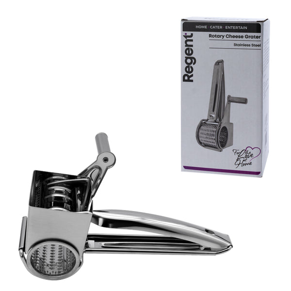 REGENT KITCHEN ROTARY CHEESE GRATER STAINLESS STEEL, 200MM