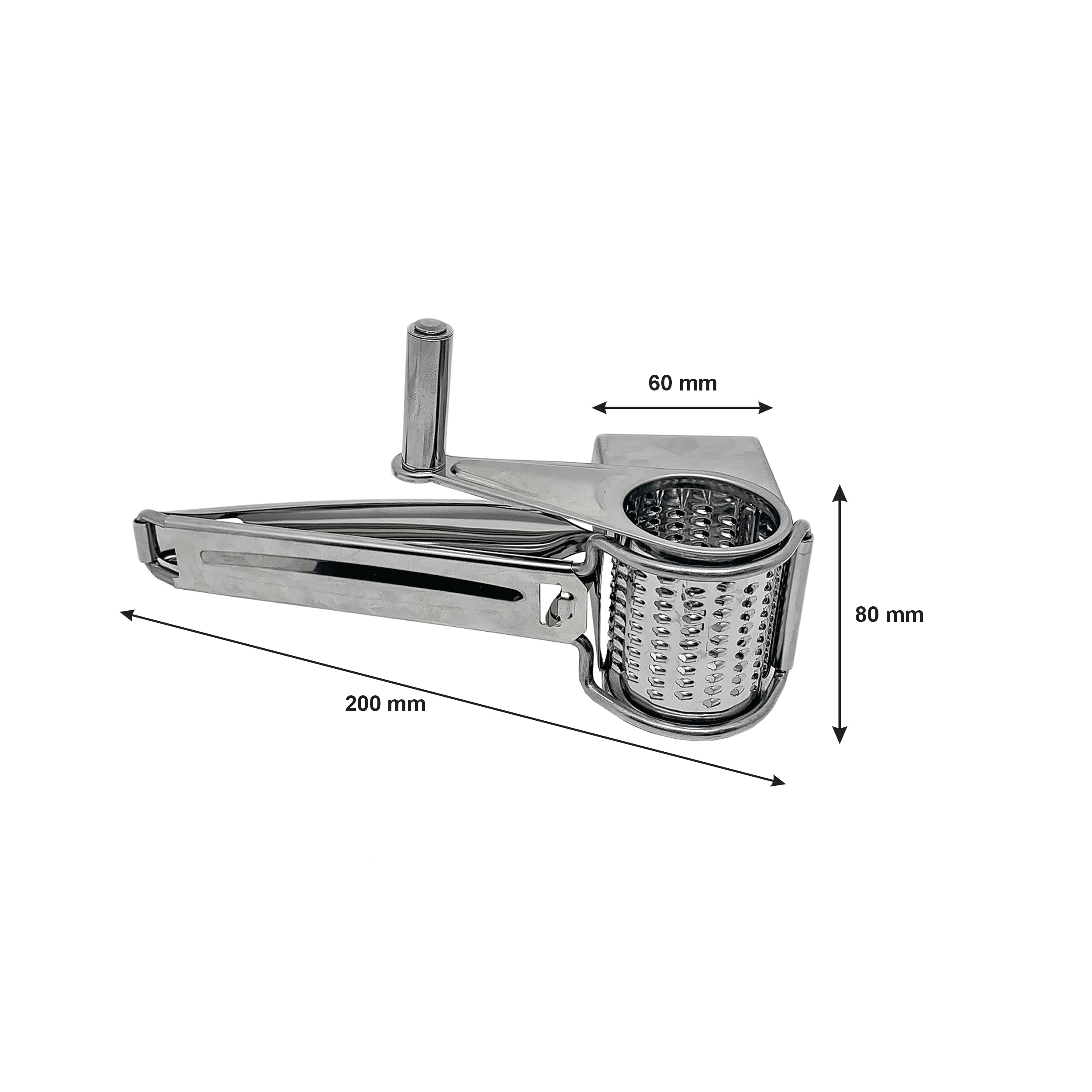 REGENT KITCHEN ROTARY CHEESE GRATER STAINLESS STEEL, 200MM