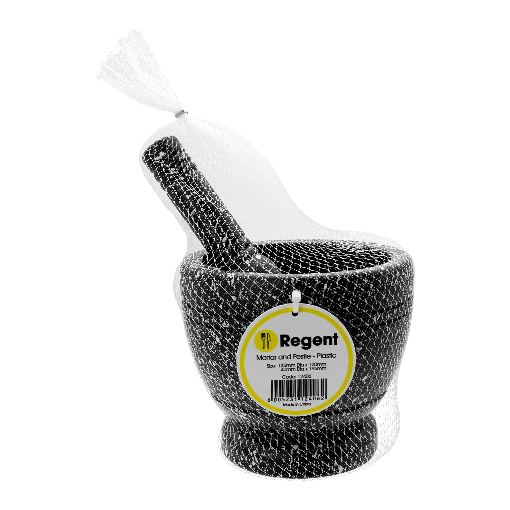 REGENT KITCHEN MORTAR AND PESTLE PLASTIC, 135MM DIA