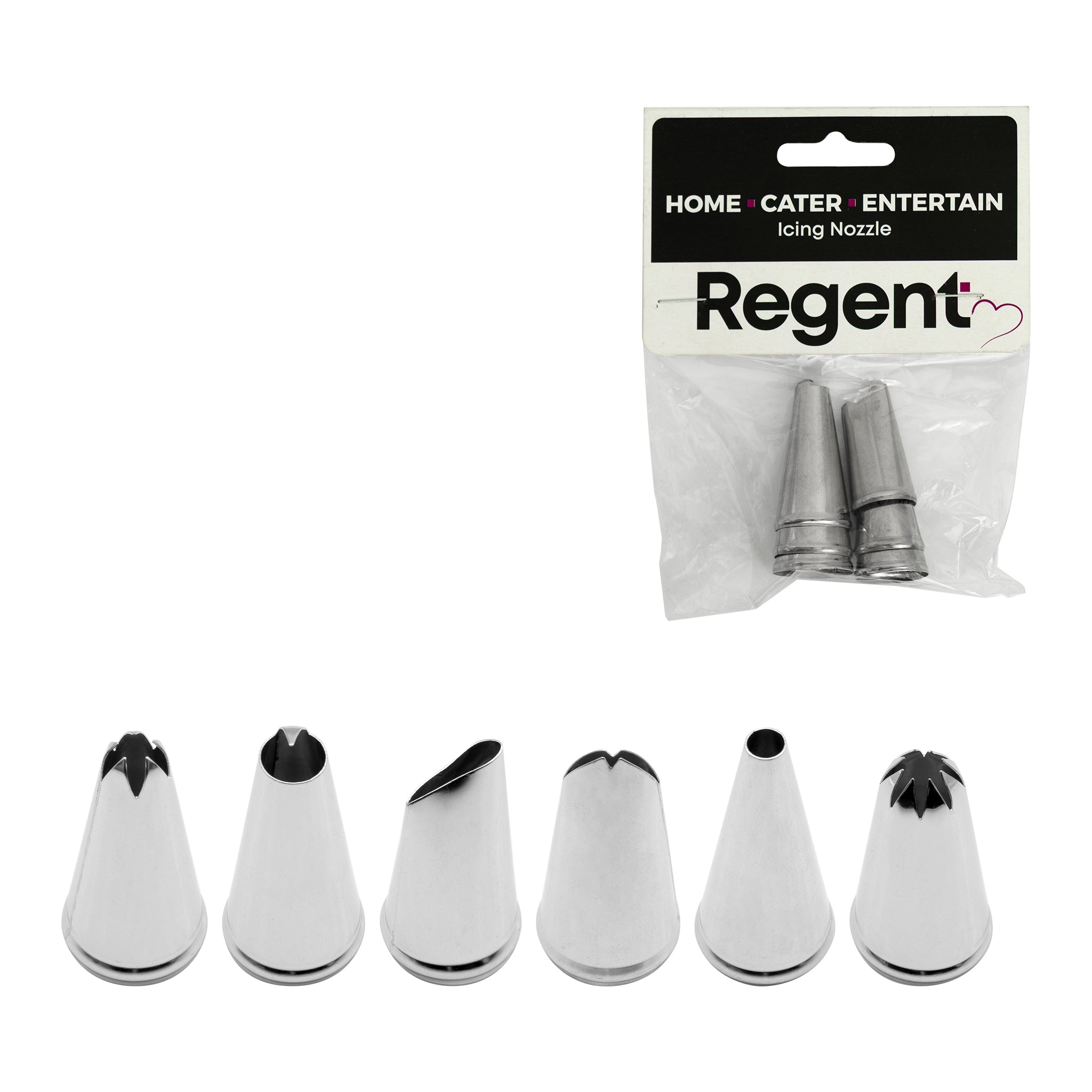 REGENT BAKEWARE PIPING NOZZLE STAINLESS STEEL 6PC