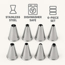 REGENT BAKEWARE ICING NOZZLE 6 PIECE SET