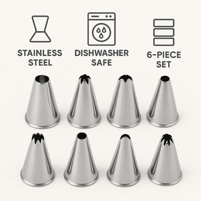 REGENT BAKEWARE ICING NOZZLE 6 PIECE SET