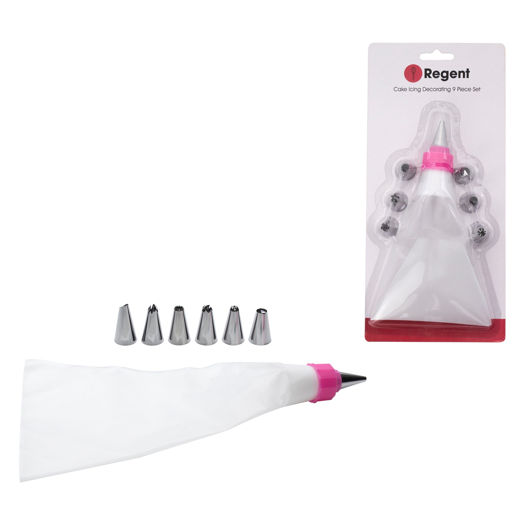 REGENT BAKEWARE CAKE ICING DECORATOR 9PK SET