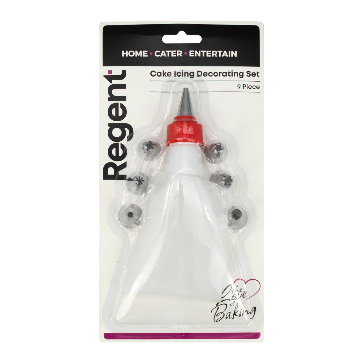 REGENT BAKEWARE CAKE ICING DECORATING, 9PCS SET