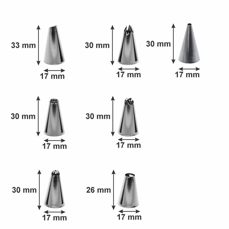 REGENT BAKEWARE CAKE ICING DECORATOR 9 PIECE SET, (250X140X30MM)