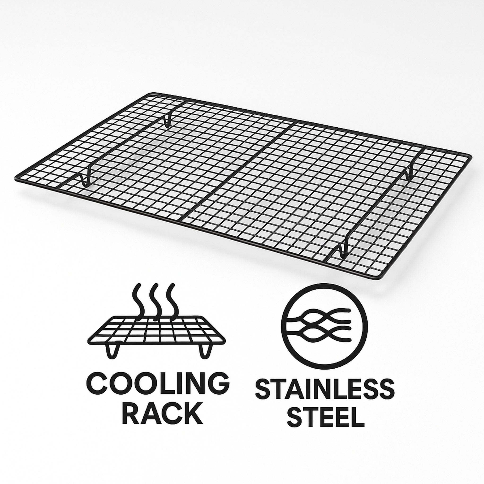 REGENT BAKEWARE RECT. COOLING RACK BLACK, 410X245X15MM