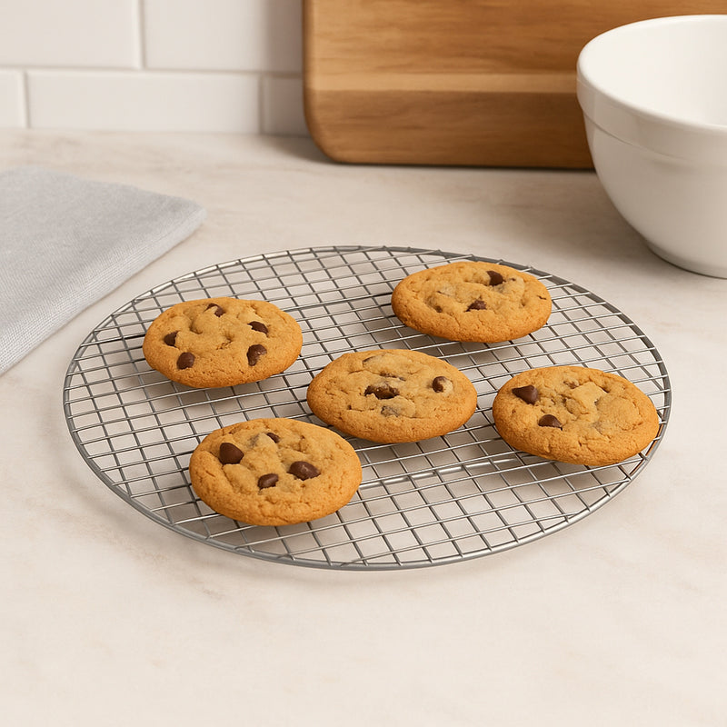 REGENT BAKEWARE ROUND COOLING RACK BLACK, (280MM DIAX15MM)