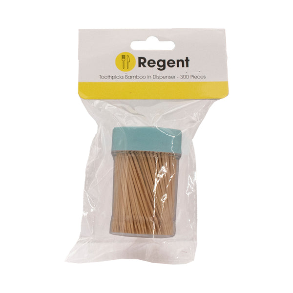 REGENT KITCHEN TOOTHPICKS BAMBOO IN DISPENSER 300 PIECES, (70MMX45MM DIA)