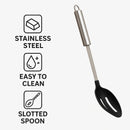 REGENT KITCHEN NYLON SLOTTED SPOON WITH ST STEEL HANDLE, 330MM