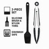 REGENT KITCHEN BASTING BRUSH & TONG NYLON AND STAINLESS STEEL 2PCE SET, 255MM l 265MM