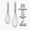 REGENT BAKEWARE WHISKS STAINLESS STEEL 2 PIECE SET