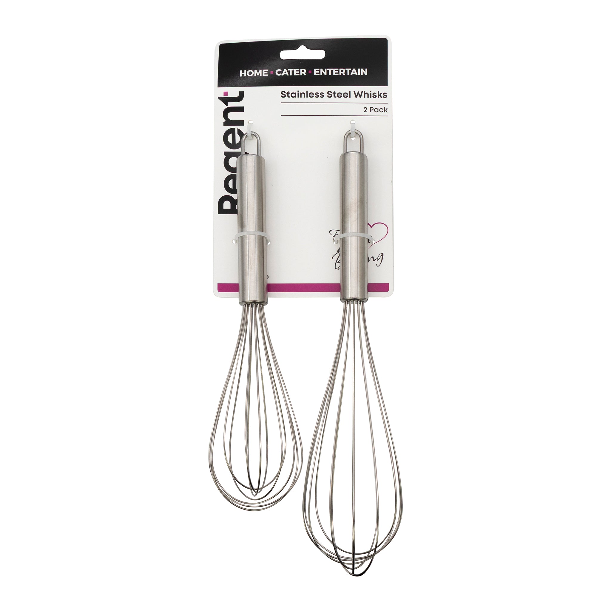REGENT BAKEWARE WHISKS STAINLESS STEEL 2PCS SET