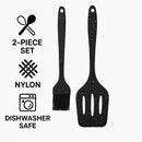 REGENT KITCHEN BASTING BRUSH AND TURNER NYLON SPECKLED BLACK 2PK SET, 260MM l 300MM