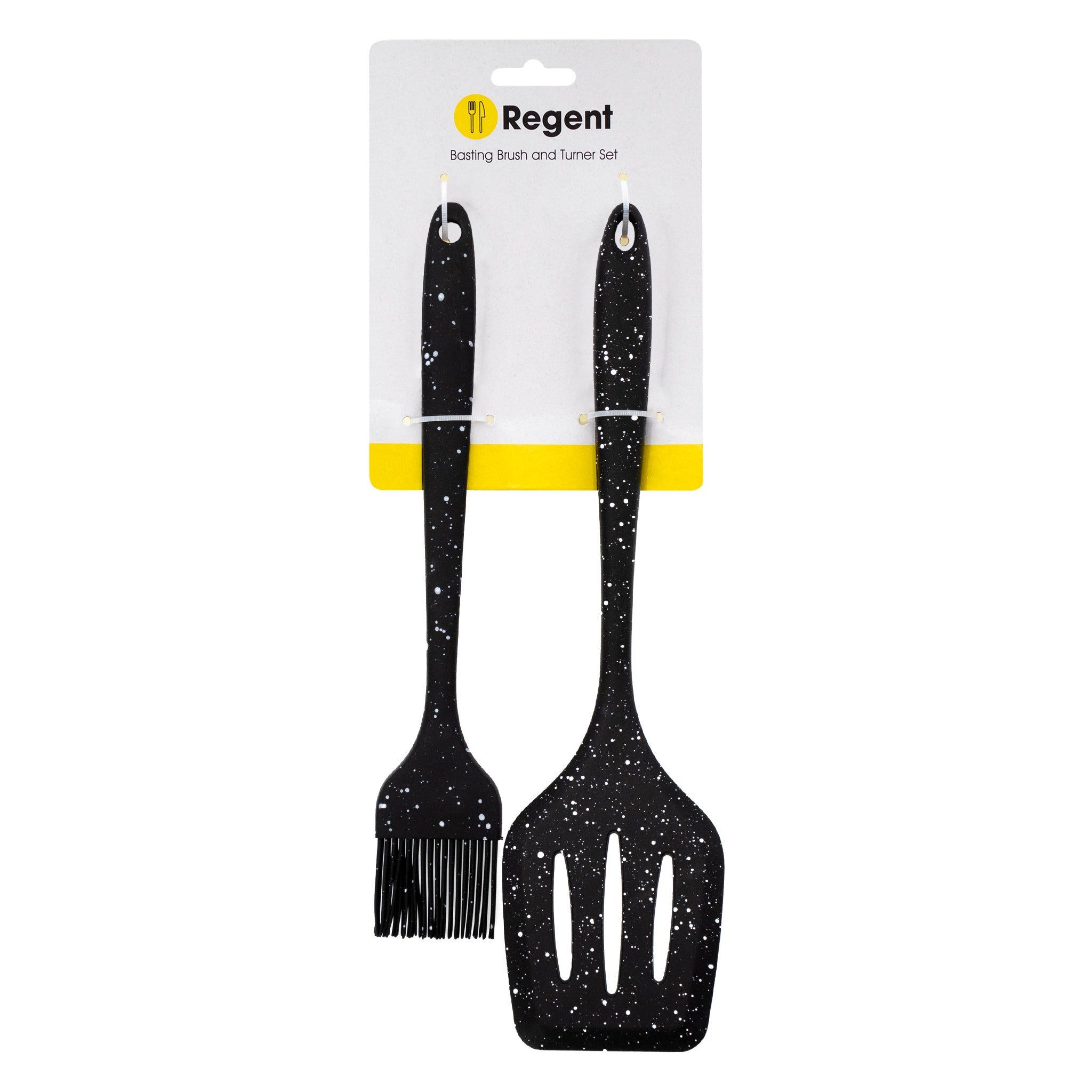 REGENT KITCHEN BASTING BRUSH AND TURNER NYLON SPECKLED BLACK 2PCS SET