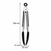 REGENT FOOD TONGS STAINLESS STEEL WITH BLACK SILICONE TIPS 2PK, 208MM