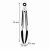 REGENT KITCHEN FOOD TONGS STAINLESS STEEL WITH BLACK SILICONE TIPS 2PK, 208MM