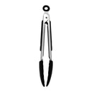 REGENT FOOD TONGS STAINLESS STEEL WITH BLACK SILICONE TIPS 2PK, 208MM