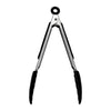 REGENT FOOD TONGS STAINLESS STEEL WITH BLACK SILICONE TIPS 2PK, 208MM