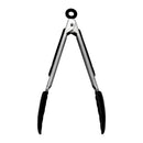 REGENT FOOD TONGS STAINLESS STEEL WITH BLACK SILICONE TIPS 2PK, 208MM