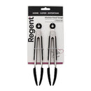 REGENT FOOD TONGS STAINLESS STEEL WITH BLACK SILICONE TIPS 2PK, 208MM