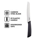 REGENT KITCHEN PREMIUM BREAD KNIFE WITH BLACK AND GREY HANDLE, 320MM