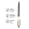 REGENT KITCHEN PREMIUM CHEF KNIFE WITH GREY AND WHITE HANDLE, 320MM