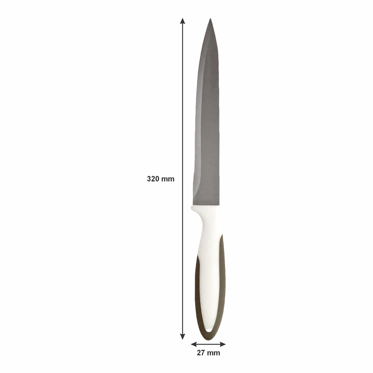 REGENT KITCHEN PREMIUM CHEF KNIFE WITH GREY AND WHITE HANDLE, 320MM