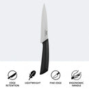 REGENT KITCHEN PREMIUM UTILITY KNIFE WITH BLACK AND GREY HANDLE, 230MM