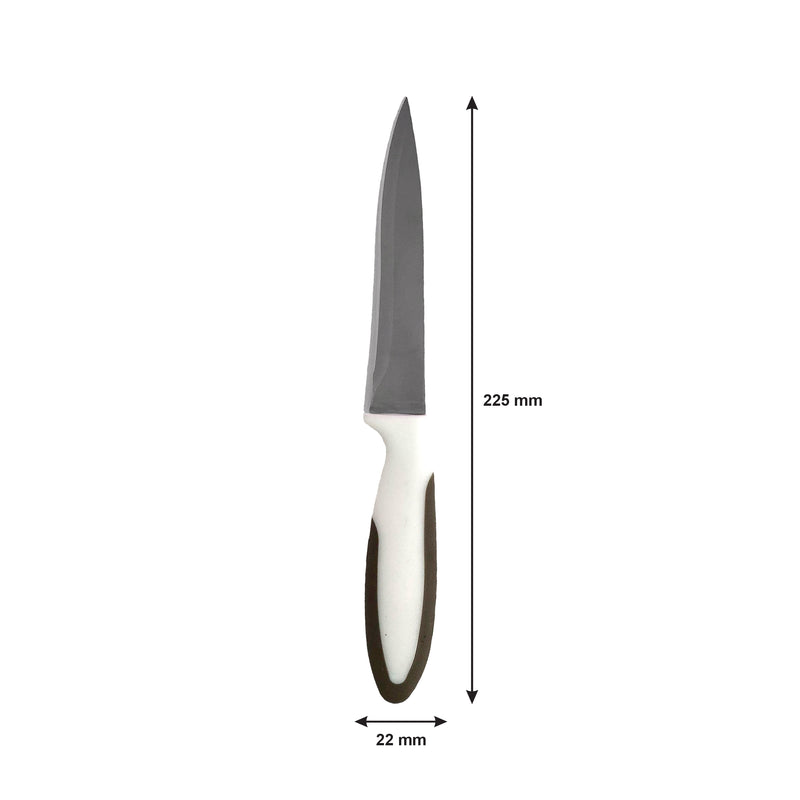 REGENT KITCHEN PREMIUM UTILITY KNIFE WITH GREY AND WHITE HANDLE, (225X22MM)
