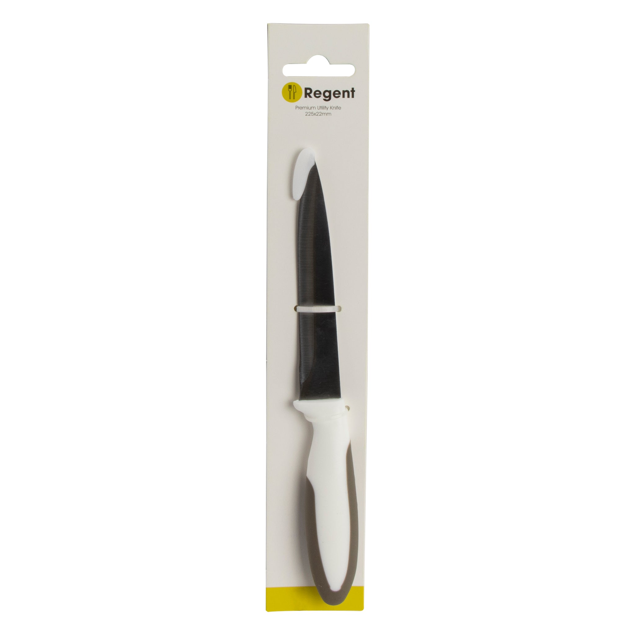 REGENT KITCHEN PREMIUM UTILITY KNIFE WITH GREY AND WHITE HANDLE 225X22MM