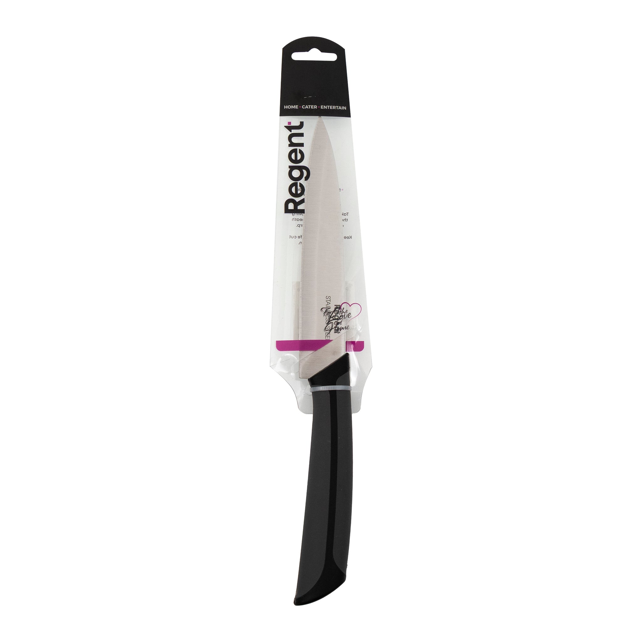 REGENT KITCHEN PREMIUM UTILITY KNIFE WITH BLACK AND GREY HANDLE, 230MM