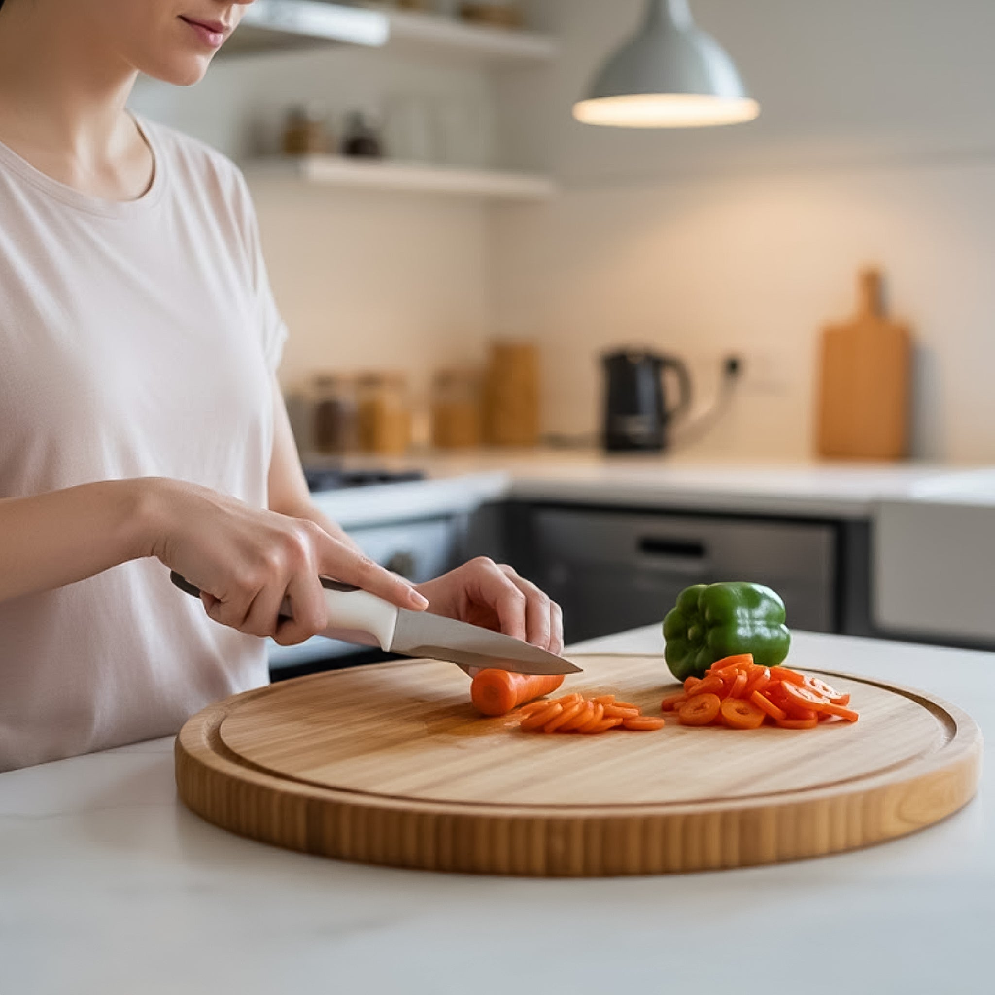 REGENT KITCHEN PREMIUM PARING KNIFE WITH GREY AND WHITE HANDLE, 190MM