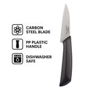 REGENT KITCHEN PREMIUM PARING KNIFE WITH BLACK AND GREY HANDLE, 195MM