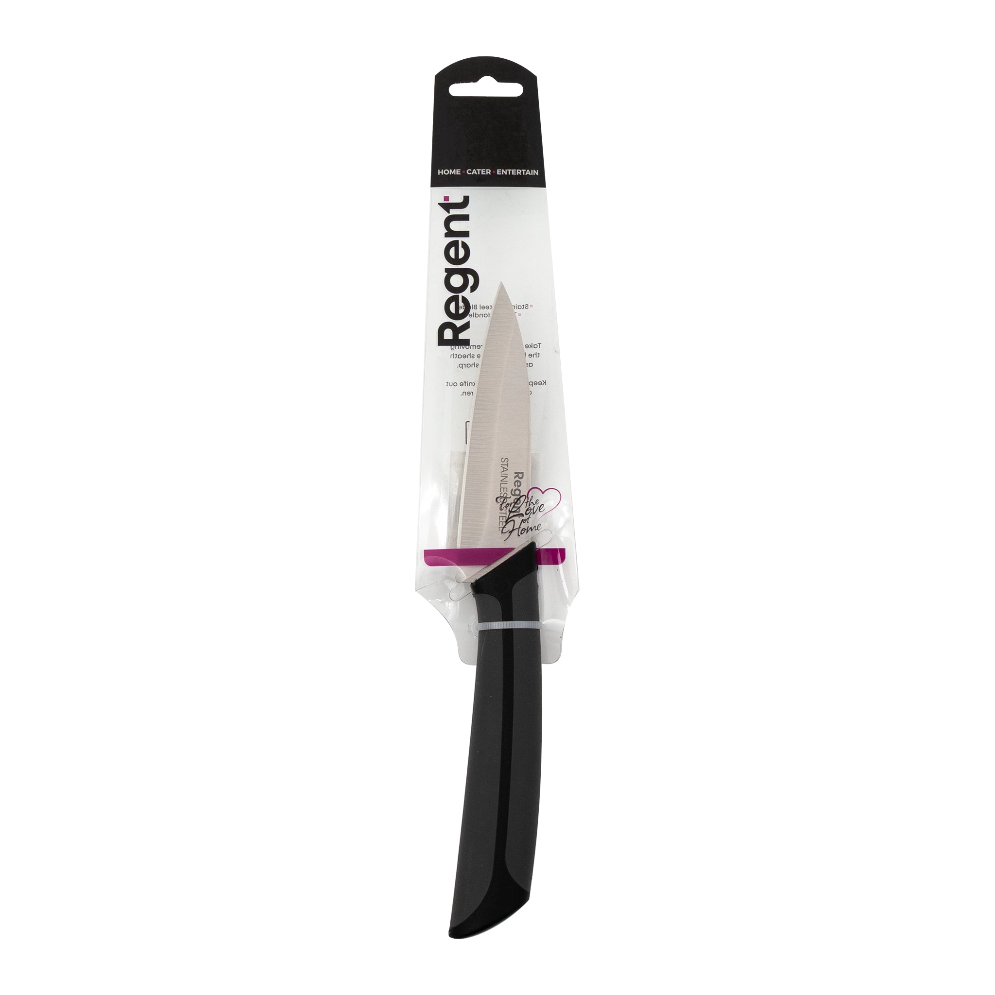 REGENT KITCHEN PREMIUM PARING KNIFE WITH BLACK AND GREY HANDLE, 195MM