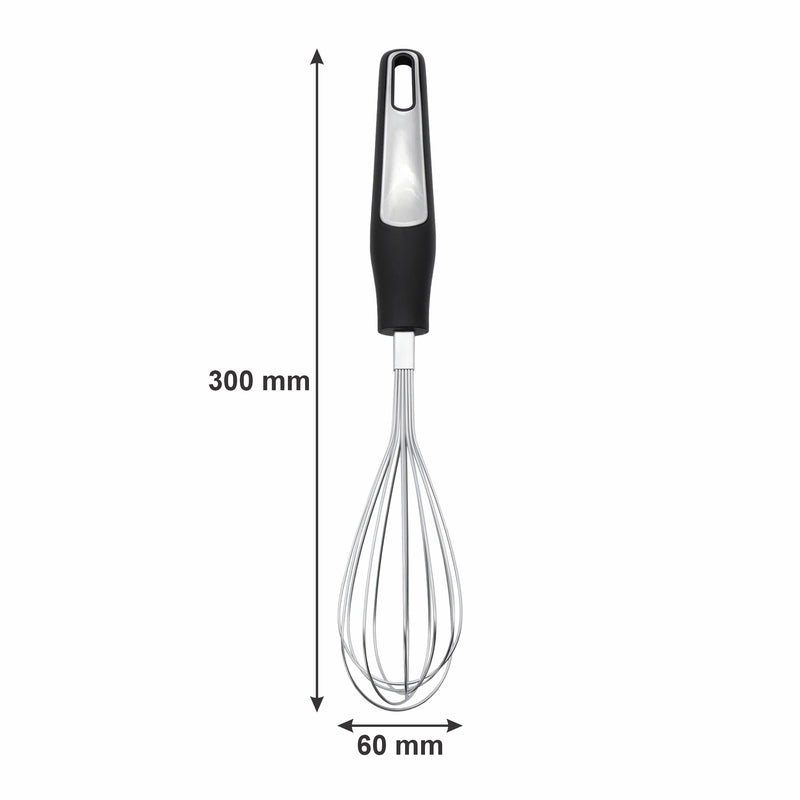 REGENT PREMIUM WHISK STAINLESS STEEL WITH PP+SS BLACK HANDLE, 300MM