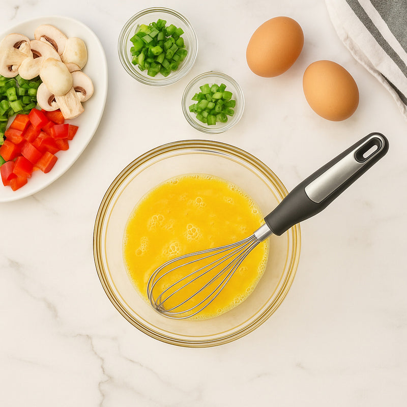 REGENT PREMIUM WHISK STAINLESS STEEL WITH PP+SS BLACK HANDLE, 300MM