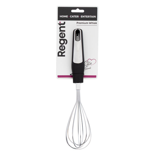 REGENT PREMIUM WHISK STAINLESS STEEL WITH PP+SS BLACK HANDLE, 300MM