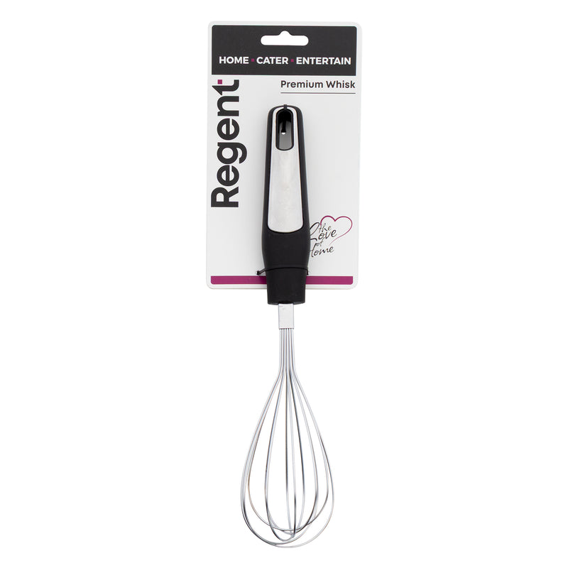 REGENT PREMIUM WHISK STAINLESS STEEL WITH PP+SS BLACK HANDLE, 300MM