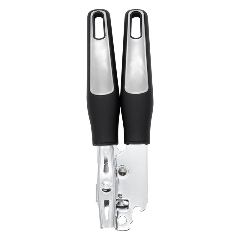 REGENT PREMIUM CAN OPENER STAINLESS STEEL WITH PP+SS BLACK HANDLES, 215MM