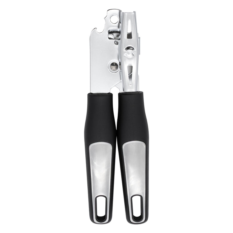 REGENT PREMIUM CAN OPENER STAINLESS STEEL WITH PP+SS BLACK HANDLES, 215MM