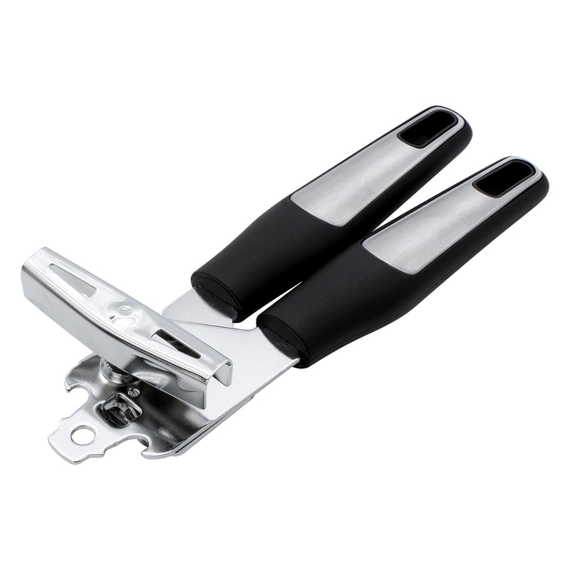 REGENT PREMIUM CAN OPENER STAINLESS STEEL WITH PP+SS BLACK HANDLES, 215MM