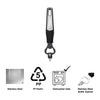 REGENT PREMIUM CAN AND BOTTLE OPENER STAINLESS STEEL WITH PP+SS BLACK HANDLE, 200MM