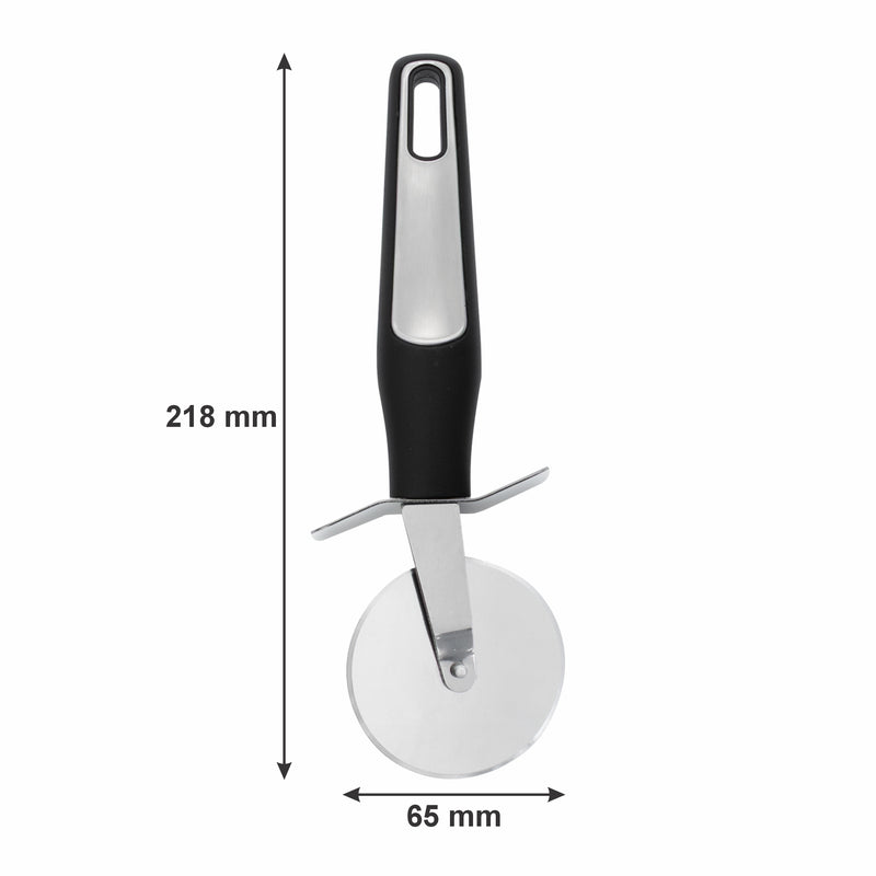 REGENT PREMIUM PIZZA CUTTER STAINLESS STEEL WITH PP+SS BLACK HANDLE, 65MM DIA