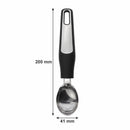 REGENT PREMIUM ICE CREAM SCOOP ST STEEL WITH PP+SS BLACK HANDLE, 200MM