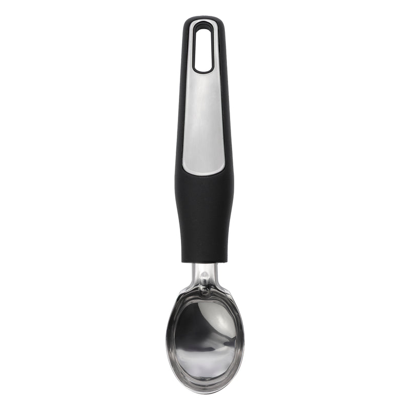 REGENT PREMIUM ICE CREAM SCOOP ST STEEL WITH PP+SS BLACK HANDLE, 200MM