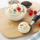 REGENT PREMIUM ICE CREAM SCOOP ST STEEL WITH PP+SS BLACK HANDLE, 200MM